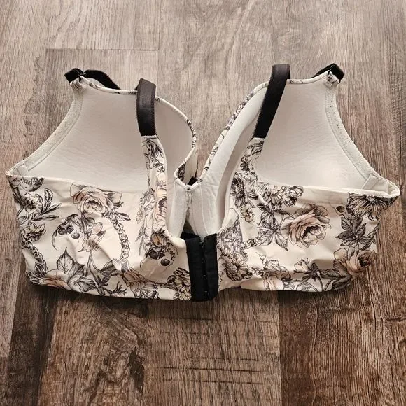 44D White Skull Floral 360 Back Smoothing T-Shirt Bra - Picture 2 of 3